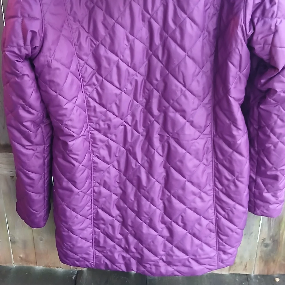 Columbia Women’s Heavy Parka XLarge  Purple Hood  Faux Fur Lining. - Picture 3 of 9